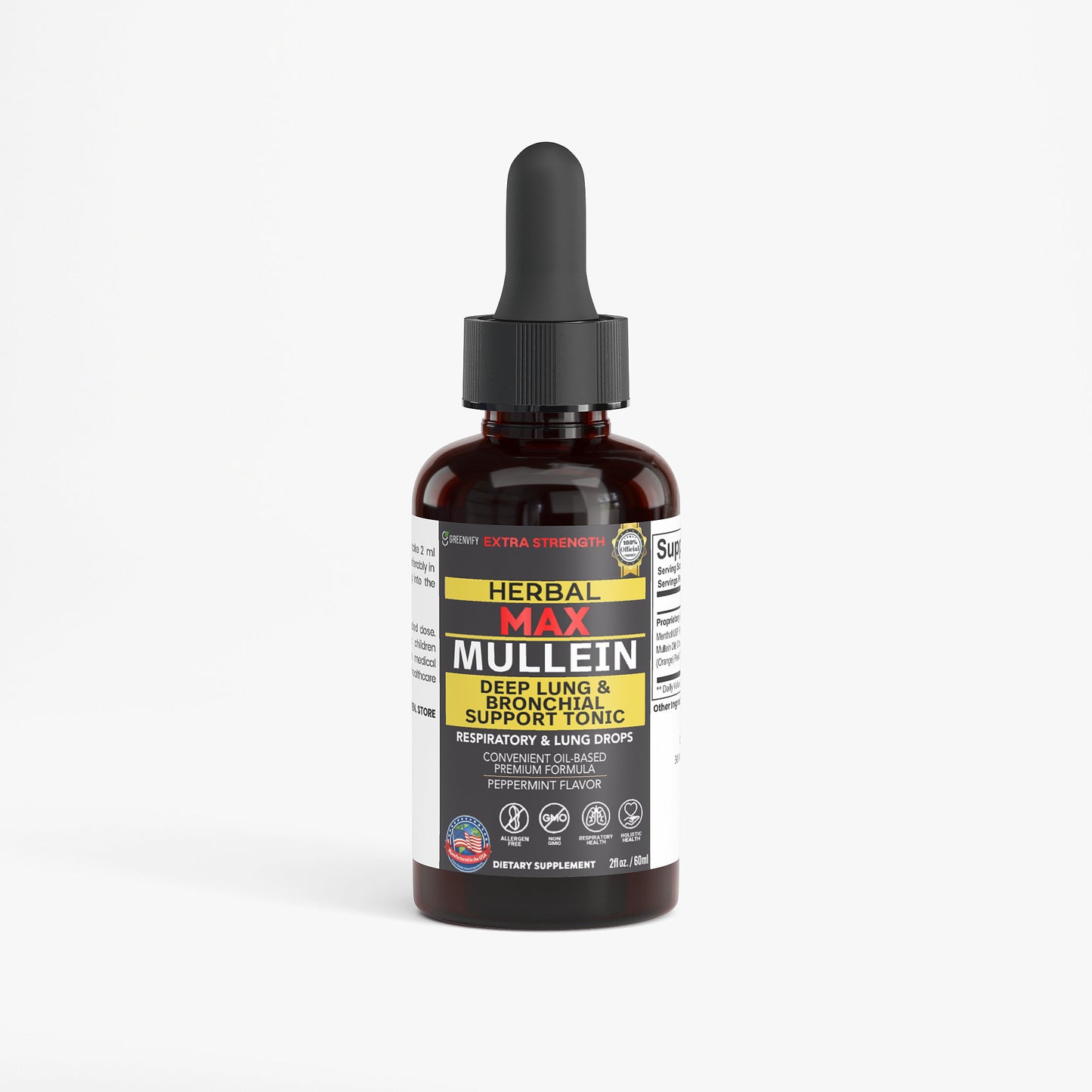 GreenVify Herbal Max Mullein Deep Lung and Bronchial Support Tonic
