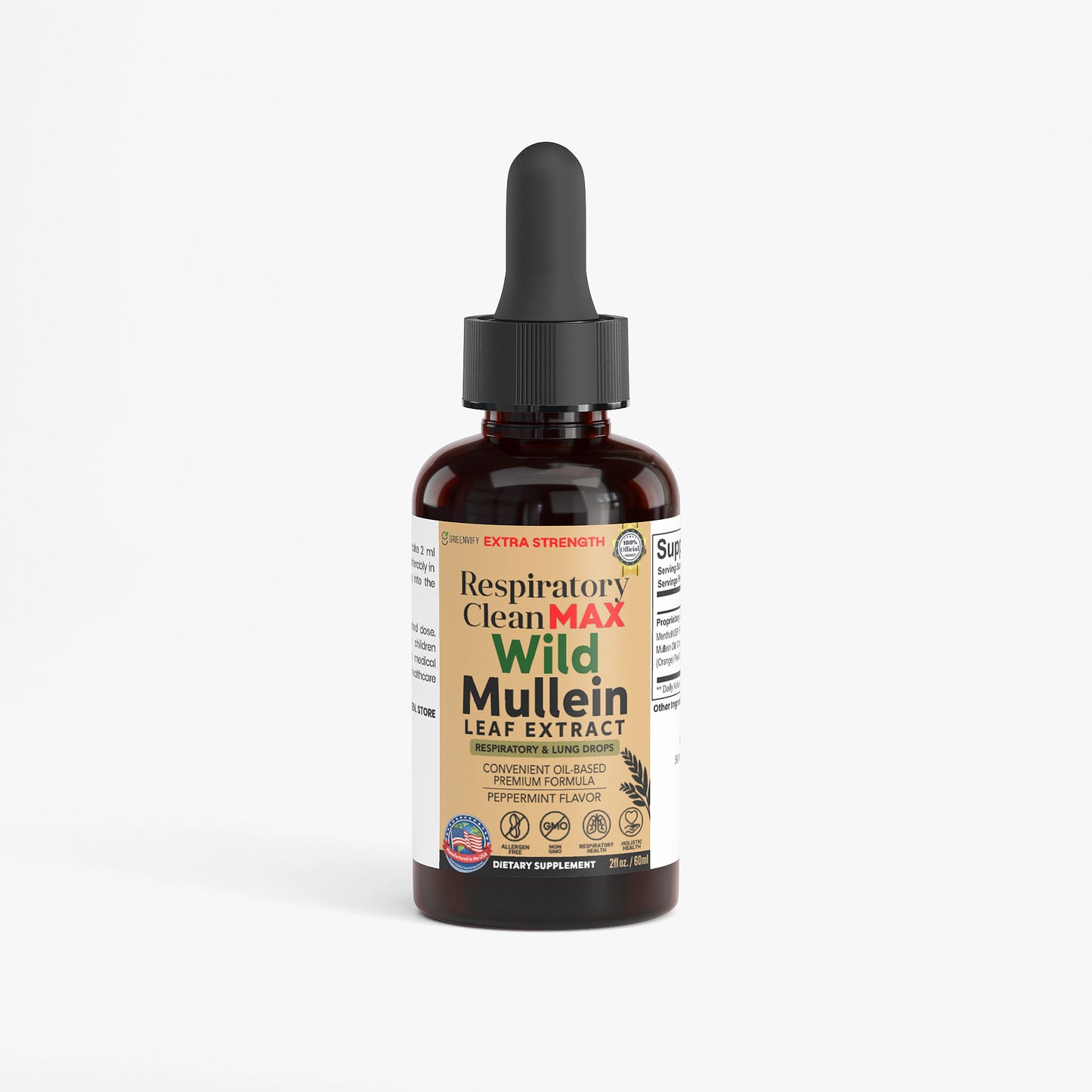 GreenVify Respiratory Clean Max Wild Mullein Leaf Extract Drops