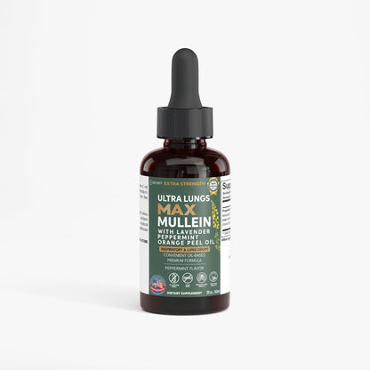 GreenVify Ultra Lungs Max Mullein Drops with Lavender Peppermint Orange Peel Oil