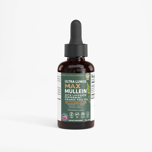 GreenVify Ultra Lungs Max Mullein Drops with Lavender Peppermint Orange Peel Oil