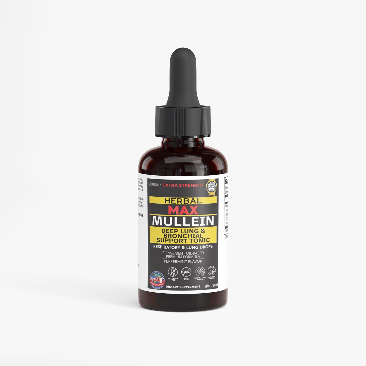 GreenVify Herbal Max Mullein Deep Lung and Bronchial Support Tonic