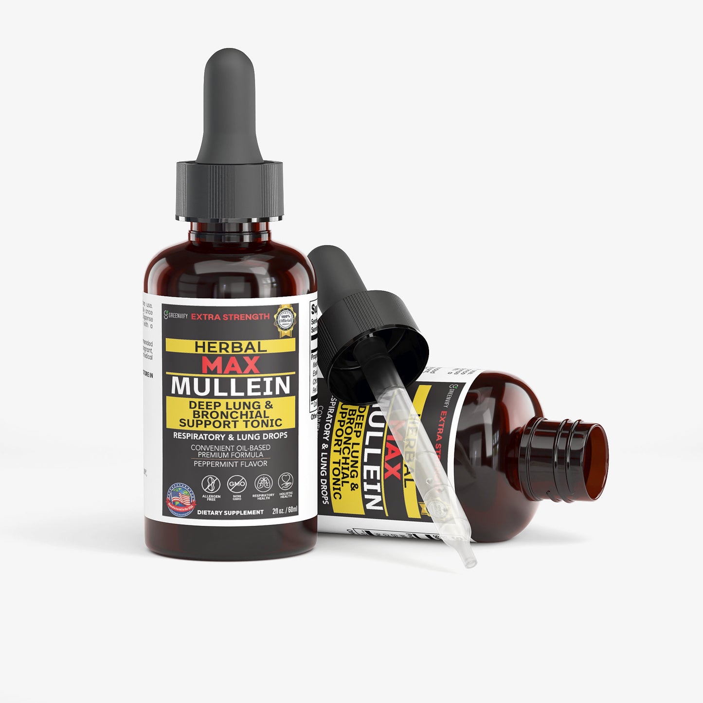 GreenVify Herbal Max Mullein Deep Lung and Bronchial Support Tonic