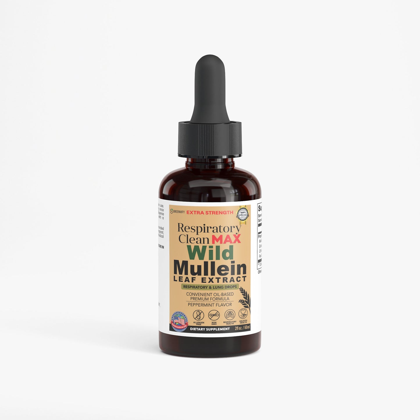 GreenVify Respiratory Clean Max Wild Mullein Leaf Extract Drops