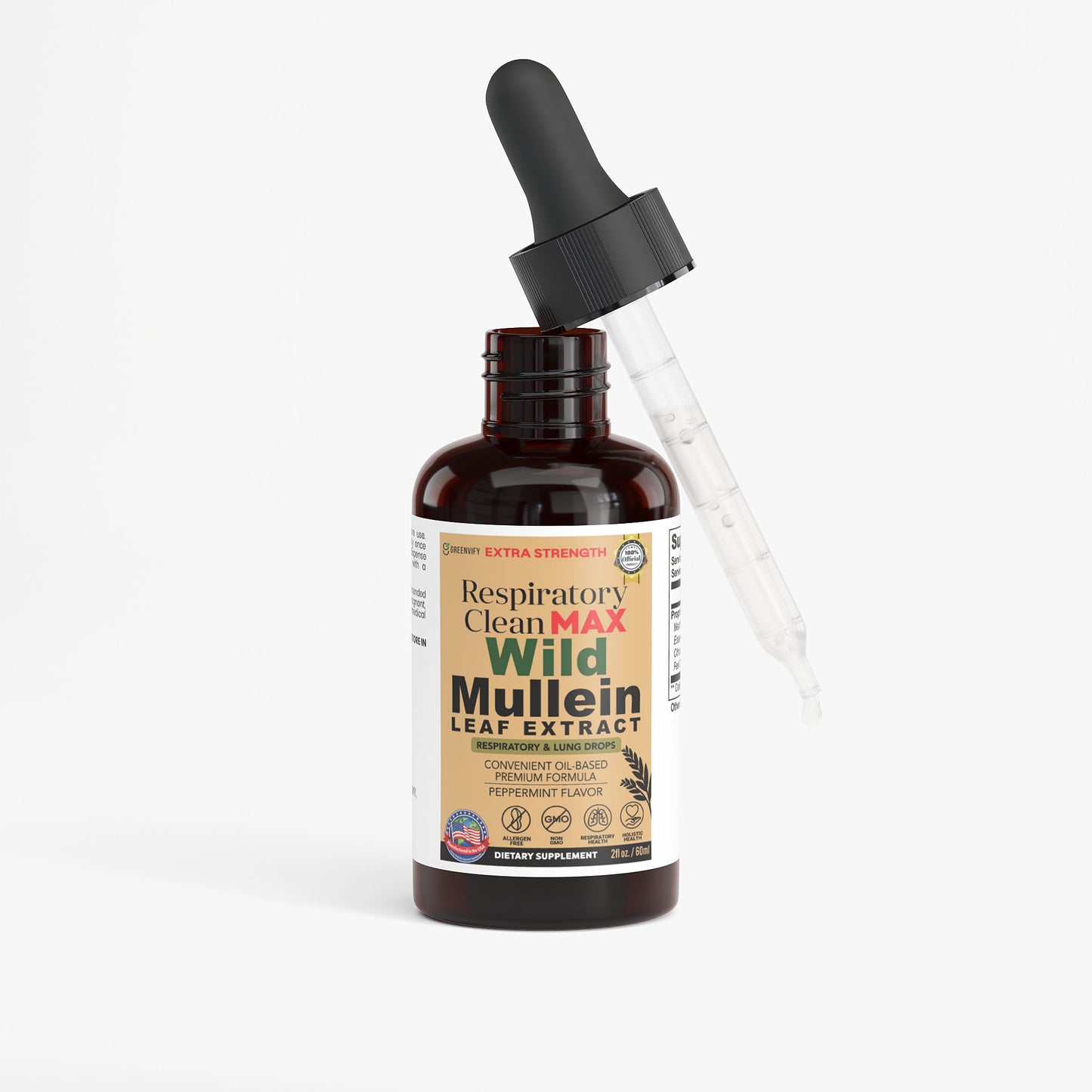 GreenVify Respiratory Clean Max Wild Mullein Leaf Extract Drops