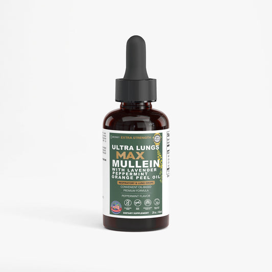 GreenVify Ultra Lungs Max Mullein Drops with Lavender Peppermint Orange Peel Oil