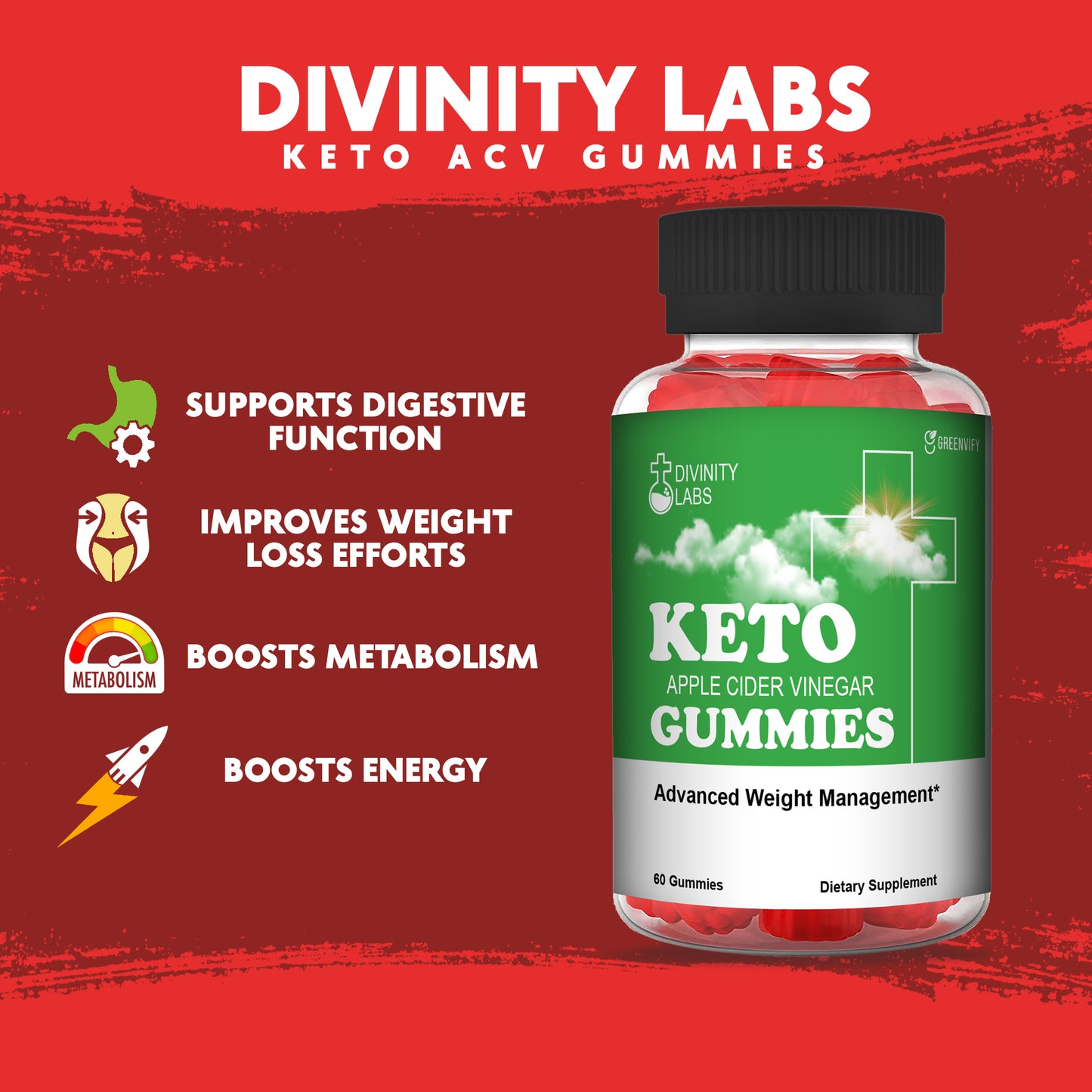 Divinity Labs Keto Apple Cider Vinegar Gummies