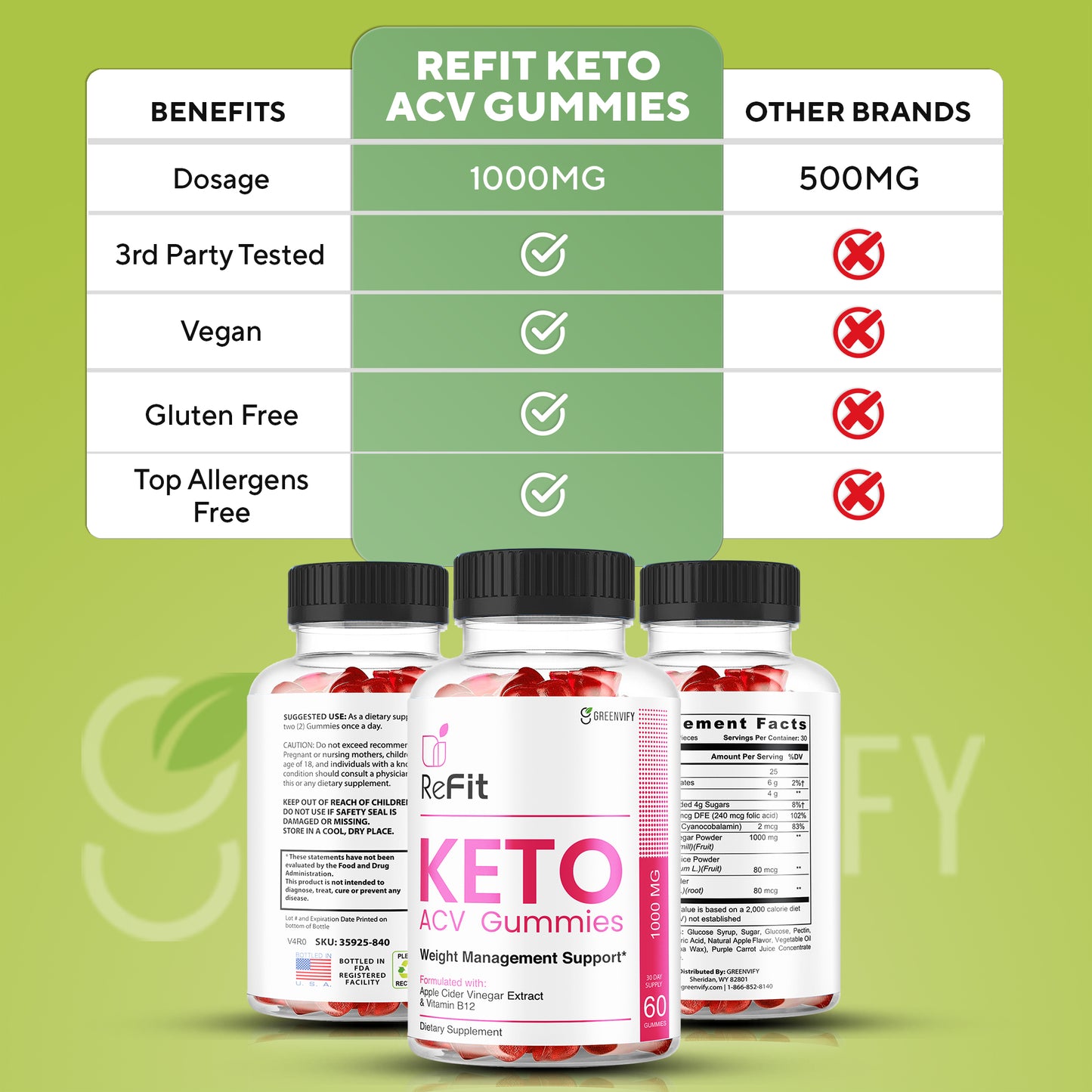 ReFit Keto Apple Cider Vinegar Gummies