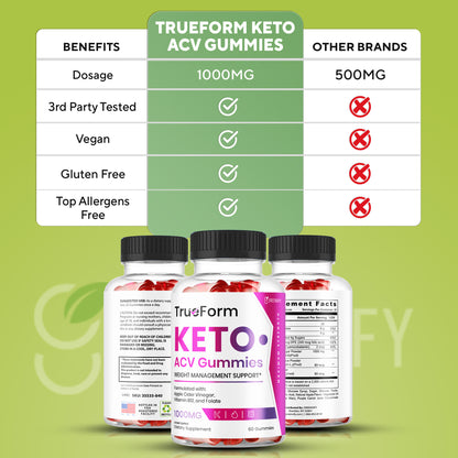 TrueForm Keto Apple Cider Vinegar Gummies